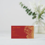Rode Oranje smartcardTEMPLATE Visitekaartje (Staand voorkant)