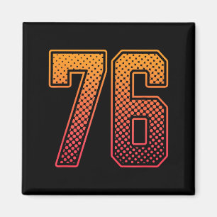 Rode Oranje Sporten Nummer 76 Jersey Speler Unifor Magneet