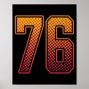 Rode Oranje Sporten Nummer 76 Jersey Speler Unifor Poster