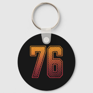 Rode Oranje Sporten Nummer 76 Jersey Speler Unifor Sleutelhanger