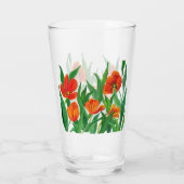 Rode/Oranje Tulpen Glas (Achterkant)