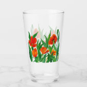 Rode/Oranje Tulpen Glas (Voorkant)