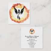 *~* Rode Oranje vlam Black Phoenix Ring of Fire Vierkante Visitekaartje (Voorkant / Achterkant)