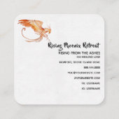 ** Rode Oranje vlam Phoenix Ring van Vuur Wit Vierkante Visitekaartje (Achterkant)