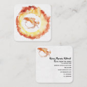 ** Rode Oranje vlam Phoenix Ring van Vuur Wit Vierkante Visitekaartje (Voorkant / Achterkant)