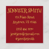 Rode Oranje Waterverf hartslag Vierkante Visitekaartje (Achterkant)