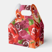 Rode Oranje Waterverven bloemen Bedankdoosjes (Achterkant)