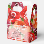 Rode Oranje Waterverven bloemen Bedankdoosjes (Geopend)