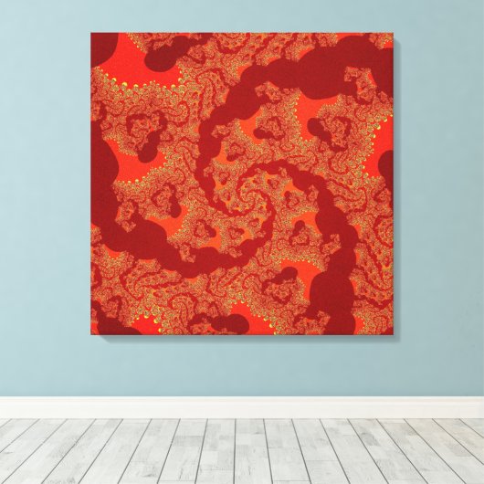 Rode Oranje wervelkolom Canvas Afdruk (Insitu (Houten vloer))