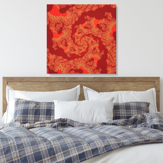 Rode Oranje wervelkolom Canvas Afdruk (Insitu (Slaapkamer))