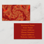 Rode Oranje wervelkolom Visitekaartje (Voorkant / Achterkant)