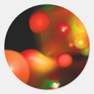 RODE ORANJE ZWARTE FRACTABUBBELS RONDE STICKER