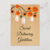 Rode-oranjebloemige glazen pot met rustieke uitstr informatiekaartje (Voorkant)