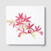 Rode orchidebloemen waterverf botanische bruiloft gastenboek (Achterkant)