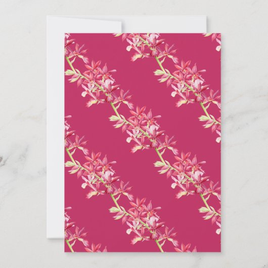 Rode orchidee aquarel botanische bruidsdouche kaart (Achterkant)