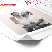 Rode orchidee aquarel moderne trouwfoto welkom poster (Hoek)