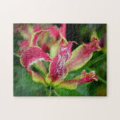 Rode Orchidee Bloem bloeiende esthetische Foto - Legpuzzel (Horizontaal)