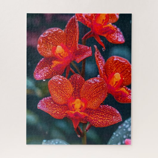 Rode Orchidee bloem Legpuzzel (Verticaal)