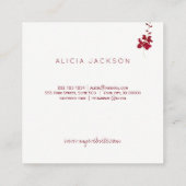 Rode orchidee koperen roos gouden lippenstift dist vierkante visitekaartje (Achterkant)