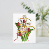  rode orchidee ventilator briefkaart (Staand voorkant)