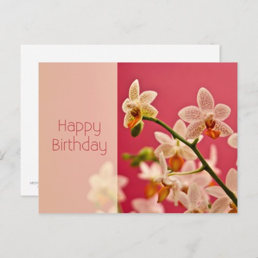 Rode orchidee · Verjaardag Briefkaart (Voorkant / Achterkant)