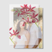 Rode orchidee waterverf botanisch vrijgezellenfees vellum uitnodigingen (Offset (Koppel))