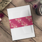 Rode orchidee waterverf botanische patroonbruiloft uitnodigingen wikkel