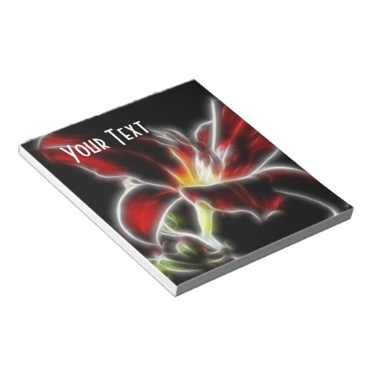 Rode Orchidee Waterverf Floral Notitieblok (Schuin)