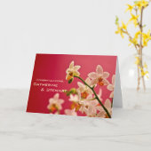 Rode Orchidee · Wedding Felicitatie Kaart (Gele Bloem)