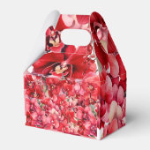 Rode Orchideeën Aquarel Favor Dozen Bedankdoosjes (Achterkant)