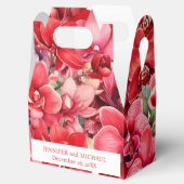Rode Orchideeën Aquarel Favor Dozen Bedankdoosjes (Geopend)