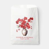 Rode Orchideeën Bloemen Bloemen Huwelijk Bedankzakje (Voorkant)