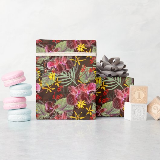 Rode orchideeën. cadeaupapier (Baby Shower)