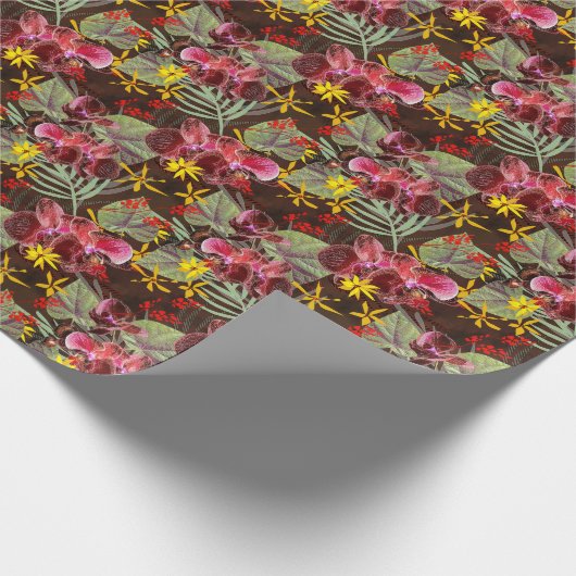 Rode orchideeën. cadeaupapier (Hoek)