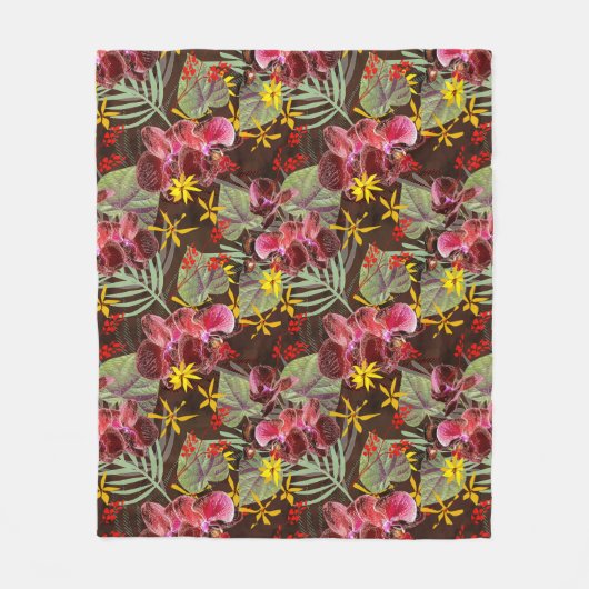 Rode orchideeën. fleece deken (Voorkant)