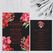 Rode orchideeën in één bruiloft