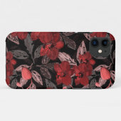 Rode orchideeën op zwart. Case-Mate iPhone case (Achterkant (horizontaal))