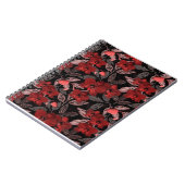 Rode orchideeën op zwart. notitieboek (Linkerzijde)