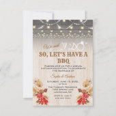 Rode Orchideeën Pampas Gras Hout Na I DO BBQ Kaart (Voorkant)