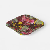 Rode orchideeën. papieren bordje (Gebogen)