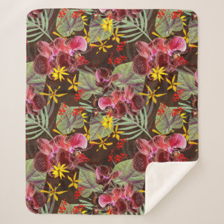 Rode orchideeën. sherpa deken