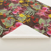 Rode orchideeën. sherpa deken (3/4)