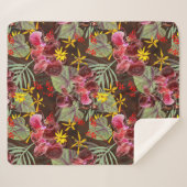 Rode orchideeën. sherpa deken (Voorkant (horizontaal))