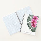 Rode Orchideeën Tropisch Bloemstuk in Waterverf Notitieboek (Binnen)