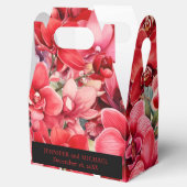 Rode Orchideeën Waterverf Favoriete Dozen Bedankdoosjes (Geopend)