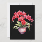 Rode Orchideeën Winter Zomer Huwelijksuitnodiginge Kaart (Achterkant)