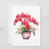 Rode Orchideeën Winter Zomer Huwelijksuitnodiginge Kaart (Achterkant)