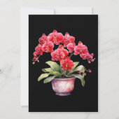 Rode Orchideeën Winter Zomer Huwelijksuitnodiginge Kaart (Achterkant)