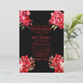 Rode Orchideeën Winter Zomer Huwelijksuitnodiginge Kaart (Staand voorkant)