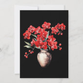 Rode Orchideeën Winter Zomer Huwelijksuitnodiginge Kaart (Achterkant)